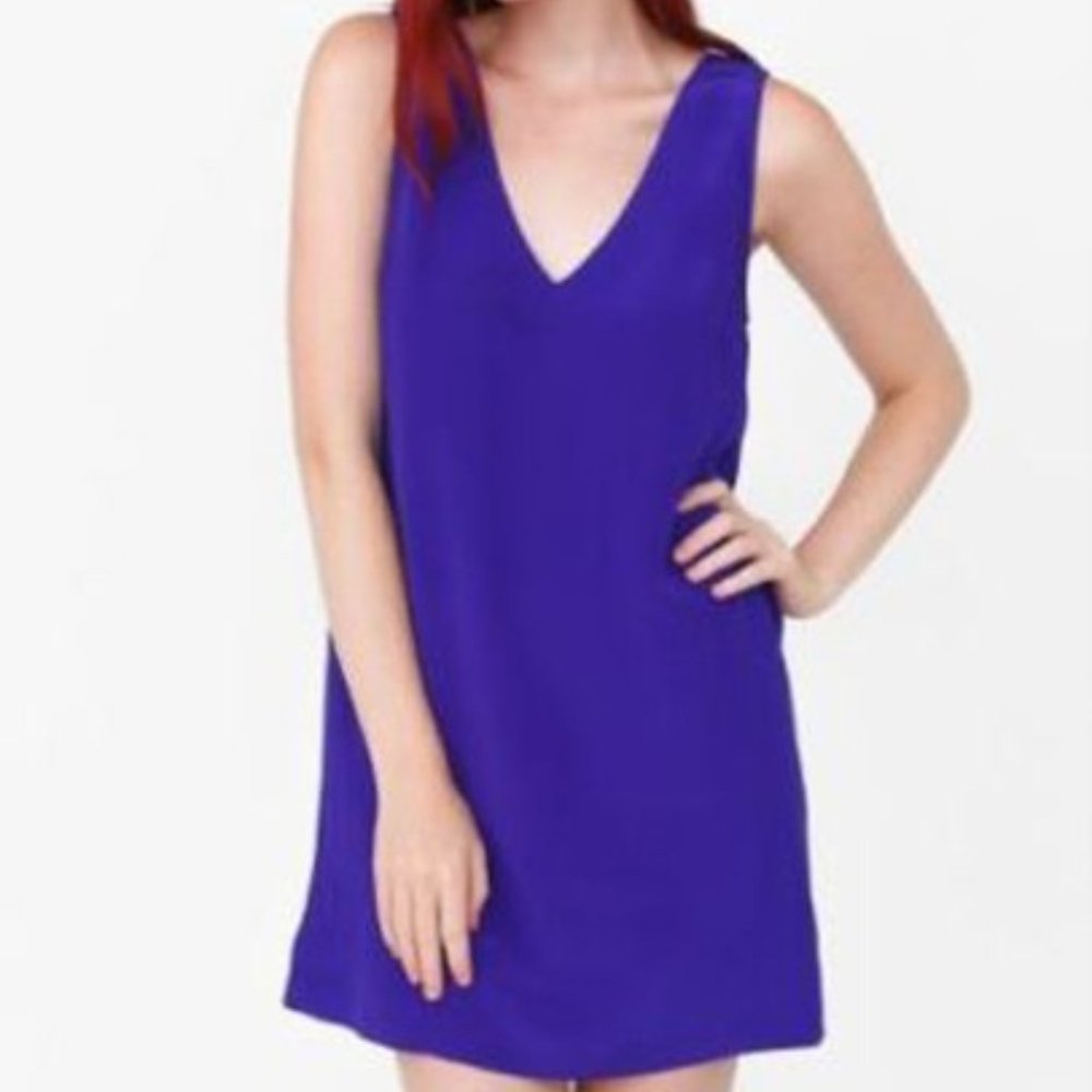 NEW Yumi Kim Dodger Blue Sweetheart Bow Back V Mini Shift Tank Casual Dress 4 S